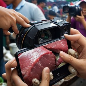 Smartphone dengan Lensa Percepat Daging Bangka di Pasar Indonesia